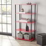 Vicco Shelf Bookcase, Red/Black