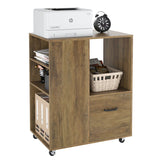 Cabinet with Drawer, Large Mobile Wood Cabinet