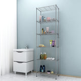 Storage Rack Metal Shelf Organizer with 6 Hooks