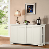 Storage Cabinet with Sliding Doors, Antique White