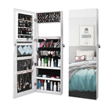 Retro Wall Door Mounted Mirrored Jewelry Armoire Storage