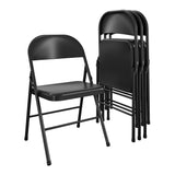 Steel Folding Chair (4 Pack), Black