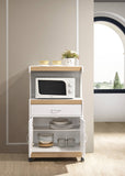 Microwave Kitchen Cart, White