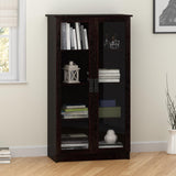 Bookcase with Glass Doors, Espresso