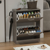 Shoe Storage Cabinet with 2 Flip-Drawers,