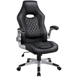 Leather High Back Ergonomic Racing Office Chair, Black