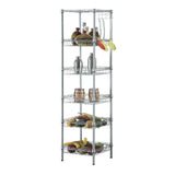 6-Tier Wire Storage Shelves Unit with Side Hooks