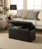 Hinged Storage Ottoman, Brown