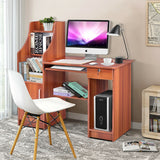 Computer Study Desk Writing Workstation with Bookshelf