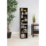 Adjustable Wood Media Storage Shelf Bookcase