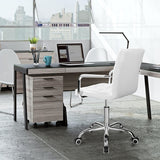 Office Desk Chair with Armrest, White