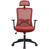 Office Chair with High Headrest, Red