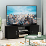 Montale TV Stand with Doors for TV up to 65 Inch, Black Oak