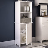 Bath Cabinet with 1-Door, 2 Open Shelves and 2 Interior