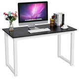 Computer Desk with White Metal Frame and Black