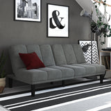 Cushion Futon, Grey Microfiber