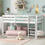 Modern Loft Bed Frame for Kids Teens Adult