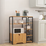 Wood Storage Cabinet with Metal Frame, 5 Tier Storage