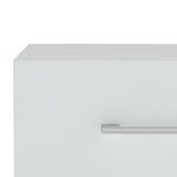 Low Profile Nightstand with USB, White