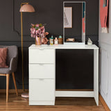 Vanity Table with Mirror and 3 Drawers, White finish