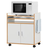 Kitchen Trolley Microwave Cart Storage Cabinet