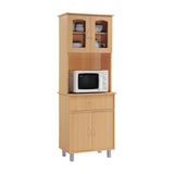 Kitchen Cabinet with Top and Bottom Enclosed Cabinet Space