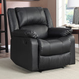 Standard Manual Recliner, Black Faux Leather